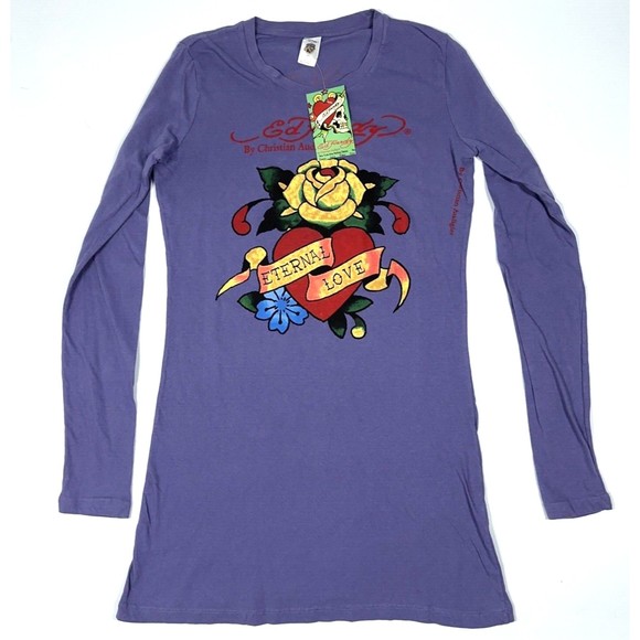 Ed Hardy Purple Shirt Long Sleeve Women Ed Hardy By Christian